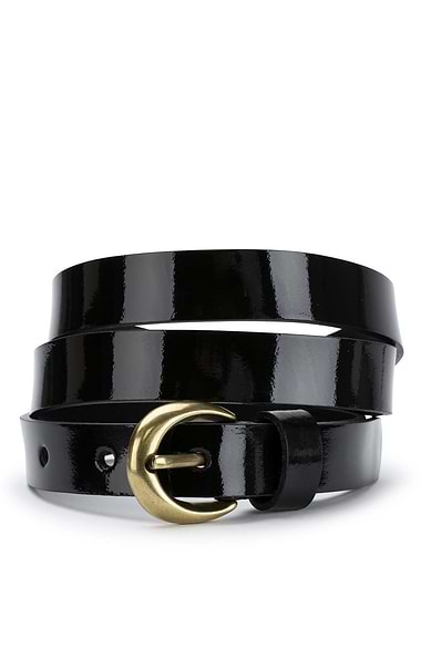 Ladies 2cm Patent Leather Belt