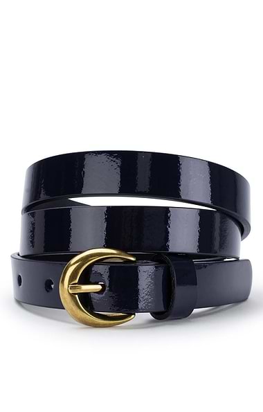 Ladies 2cm Patent Leather Belt