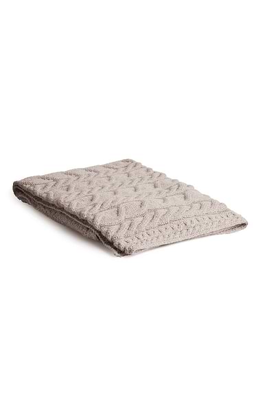 Luxury Merino Aran Knit Cable Throw