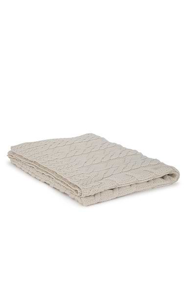 Luxury Merino Aran Knit Cable Throw