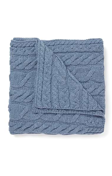 Luxury Merino Aran Knit Cable Throw