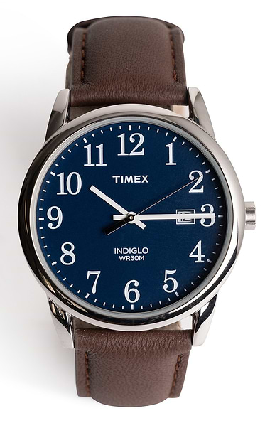 Men's Timex Easy Reader 38mm Leather Strap Watch