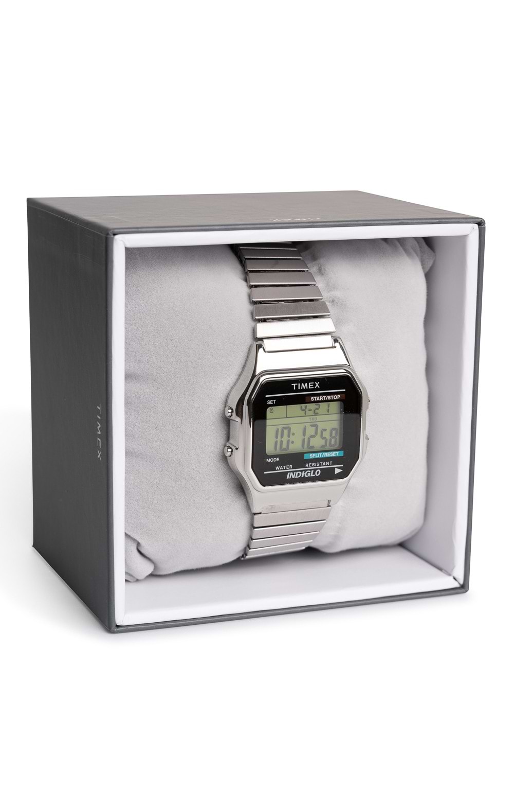 Men's Timex Classic T80 36mm Stainless Steel Digital Watch, Grey