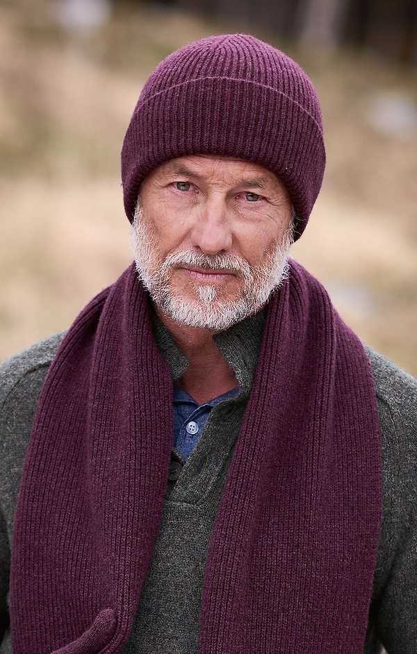 Robert Mackie Lambswool Ribbed Beanie Hat