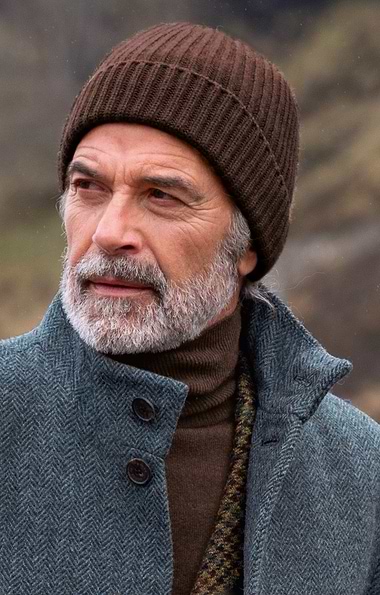 Robert Mackie Lambswool Ribbed Beanie Hat