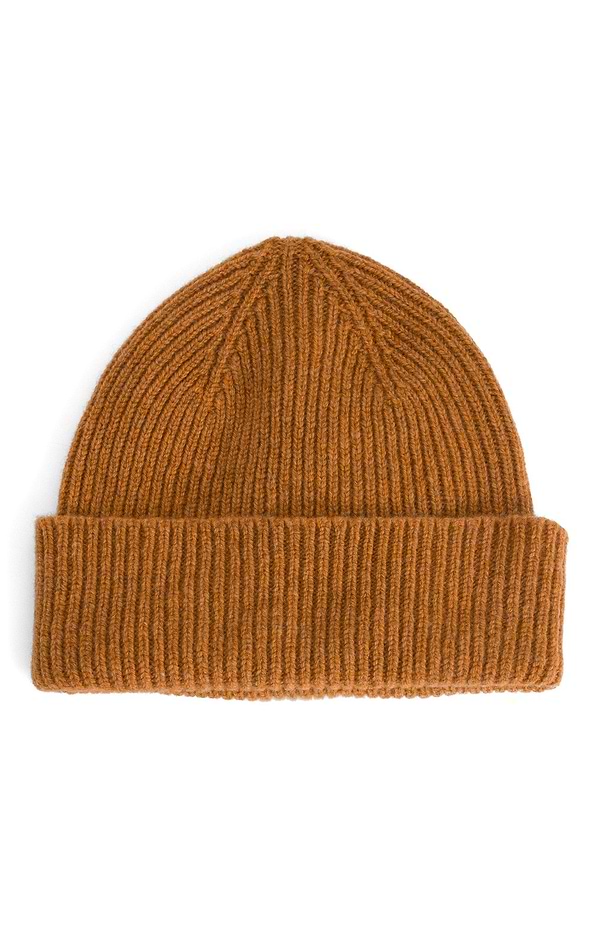 Robert Mackie Lambswool Ribbed Beanie Hat