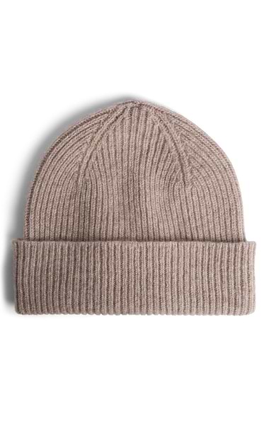 Robert Mackie Lambswool Ribbed Beanie Hat