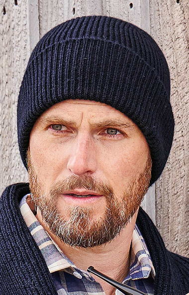 Robert Mackie Lambswool Ribbed Beanie Hat