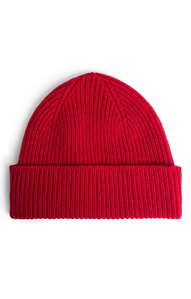 Robert Mackie Lambswool Ribbed Beanie Hat