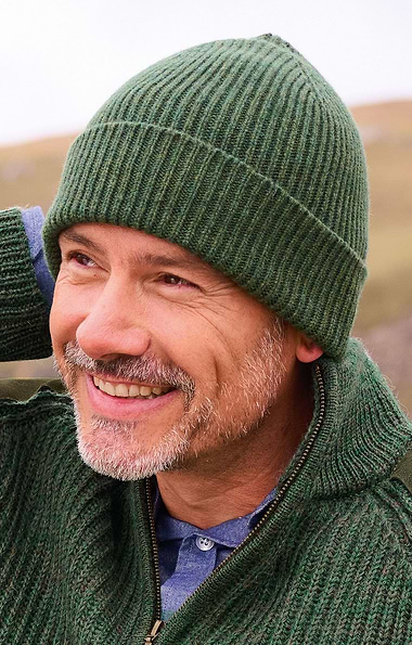 Robert Mackie Lambswool Ribbed Beanie Hat