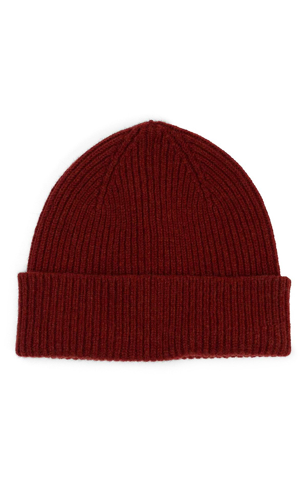 Robert Mackie Lambswool Ribbed Beanie Hat