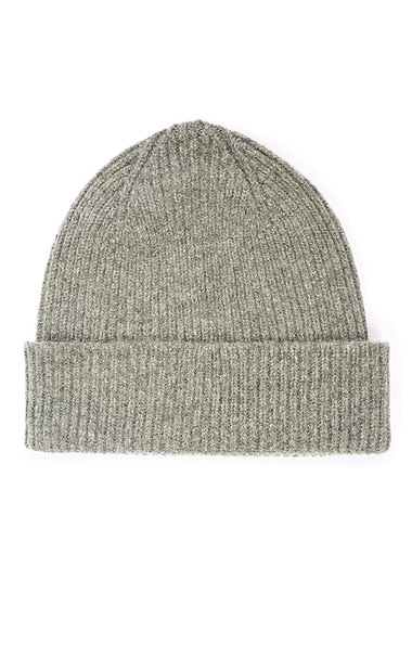 Robert Mackie Lambswool Ribbed Beanie Hat