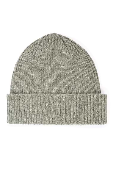 Robert Mackie Lambswool Ribbed Beanie Hat