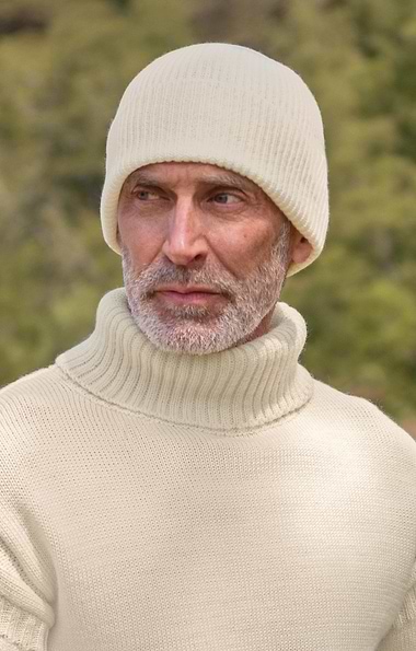 Robert Mackie Lambswool Ribbed Beanie Hat