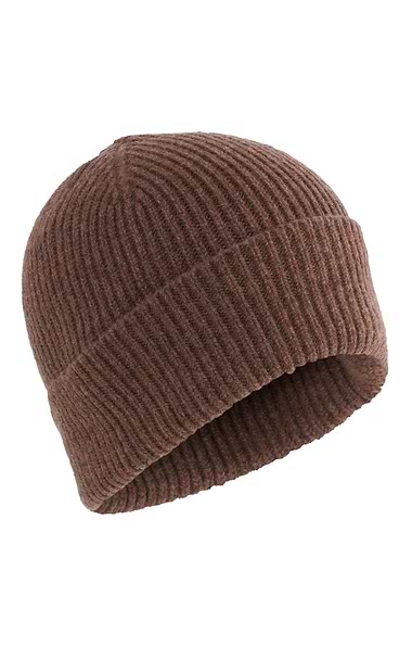 Robert Mackie Lambswool Ribbed Beanie Hat