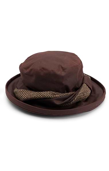 Ladies Wax Chiltern Hat with Tweed Band