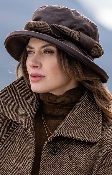 Ladies Wax Chiltern Hat with Tweed Band
