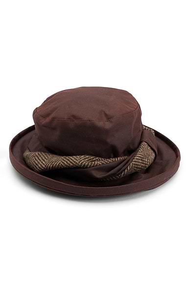 Ladies Wax Chiltern Hat with Tweed Band
