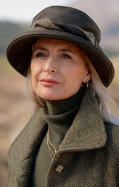 Ladies Wax Chiltern Hat with Tweed Band