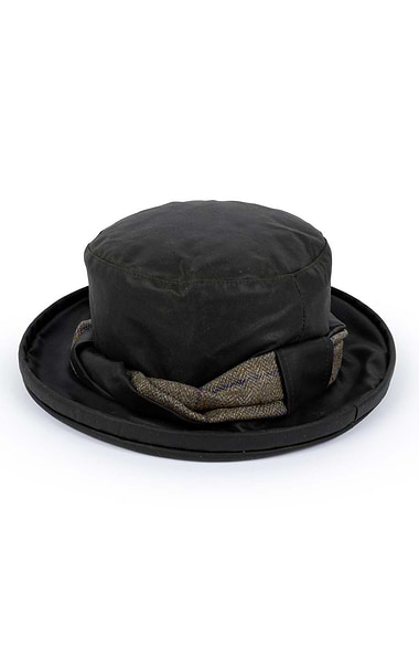 Ladies Wax Chiltern Hat with Tweed Band