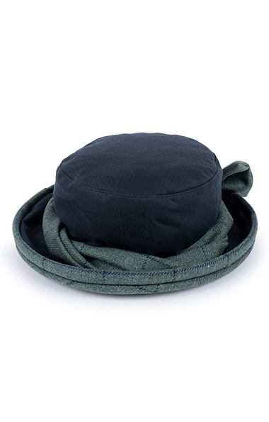 Ladies Waxed Cotton British Tweed Bow Hat