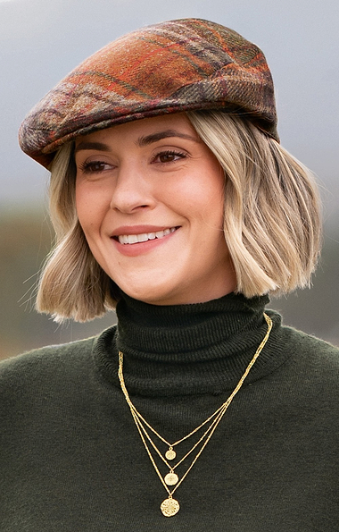 Ladies British Tweed Tie Hereford Cap