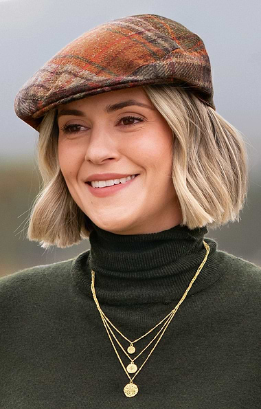 Ladies British Tweed Tie Hereford Cap