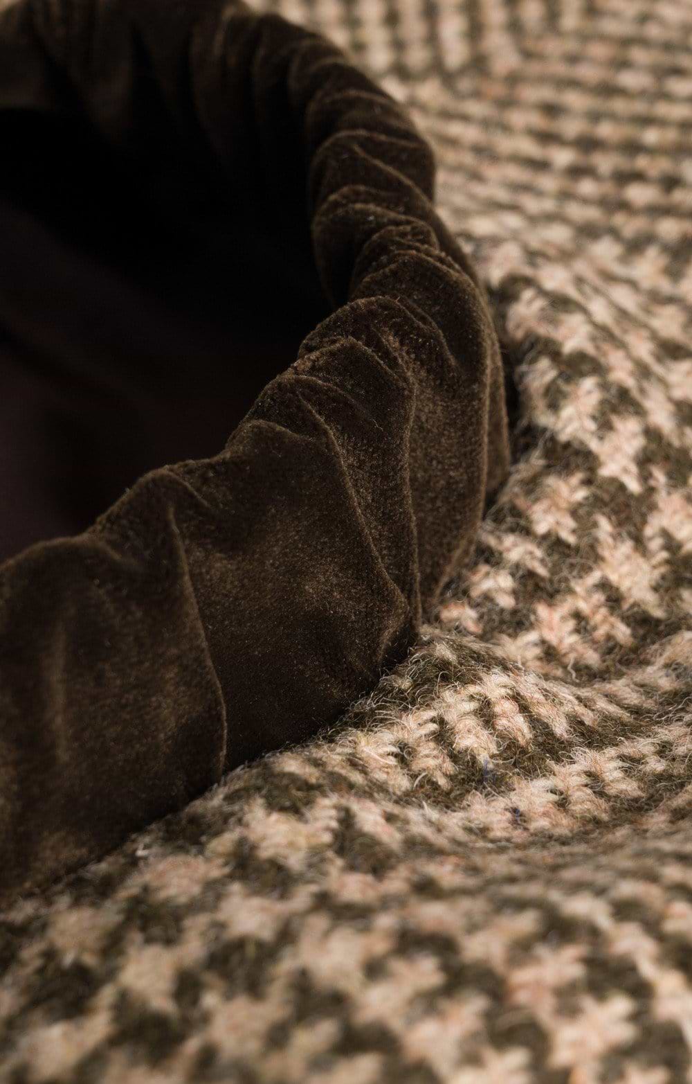 HIGHER×HARRIS TWEED HERRINGBONE BERET Wool Beret Tam - Harris Tweed - Beige Herringbone – Highland