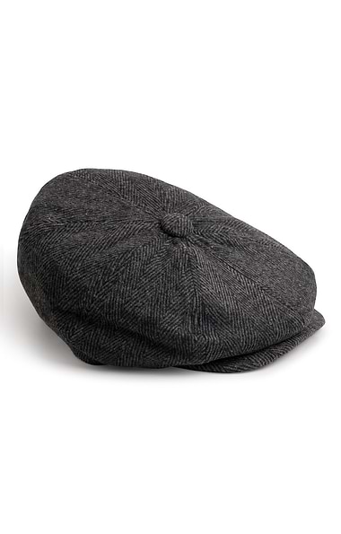 Men's 8 Panel Tweed Flat Cap