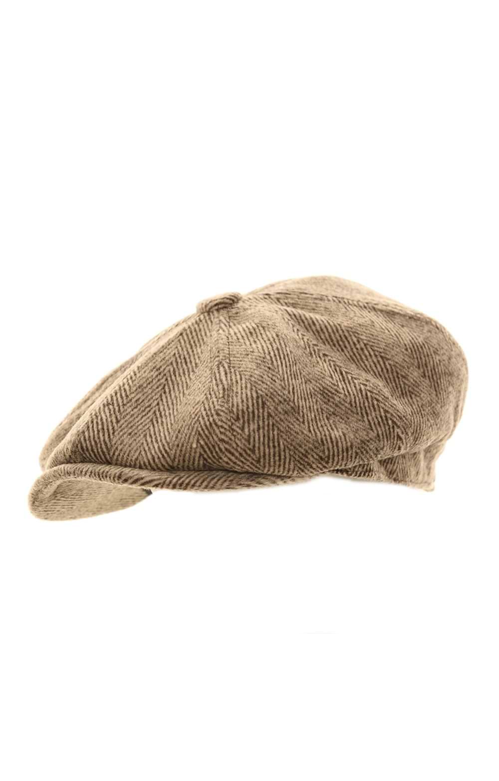 Mens Panel Tweed Flat Cap, Brown House of Bruar