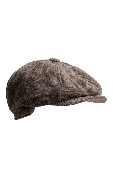 Men's 8 Panel Tweed Flat Cap