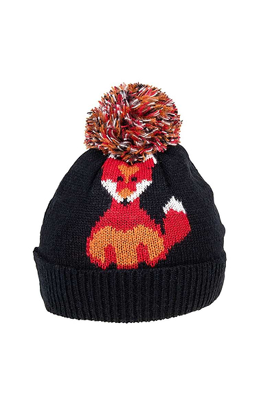 Ladies Fox Print Bobble Hat