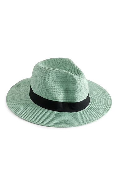 Ladies Straw Fedora Hat