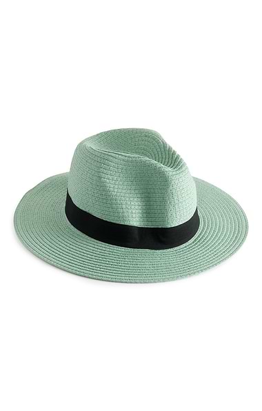 Ladies Straw Fedora Hat