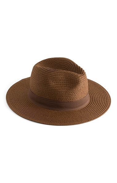 Ladies House of Bruar Straw Fedora with Band