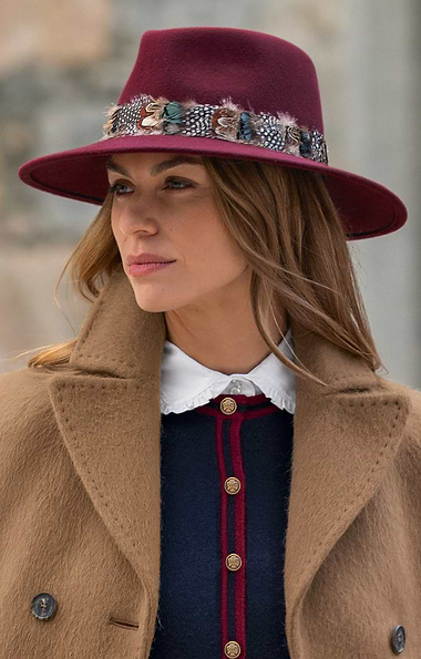 Ladies Feather Band Felt Fedora