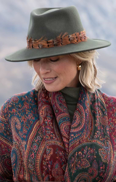 Ladies Feather Band Felt Fedora
