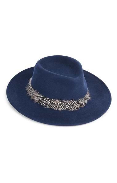 Ladies Feather Band Felt Fedora