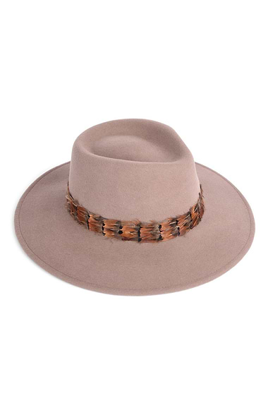 Ladies Feather Band Felt Fedora