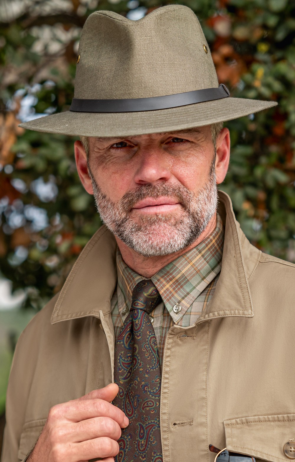 Mens Irish Linen Safari Hat, Brown House of Bruar