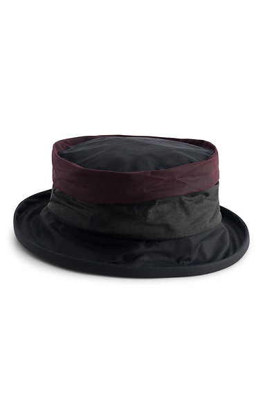 Ladies Waxed Multi Colour Ruched Hat