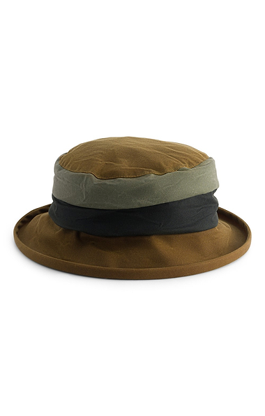 Ladies Waxed Multi Colour Ruched Hat