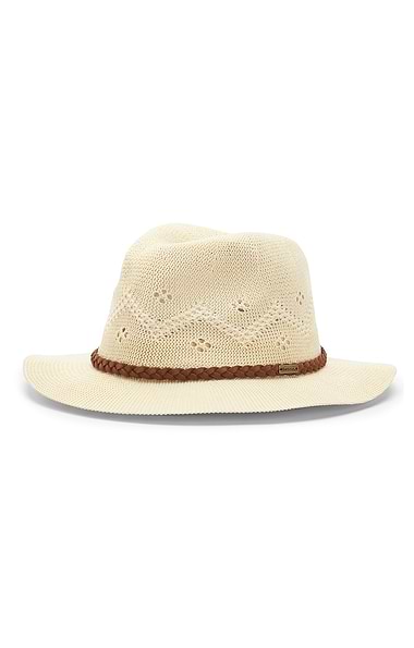 Ladies Barbour Flowerdale Crochet Trilby Hat