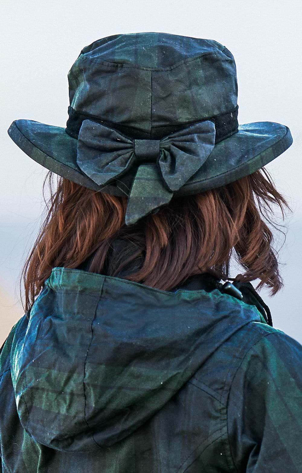 Hunter Outdoor Thelma Waxed Cotton Bucket Hat For Women - Classic Casual Style With Bow