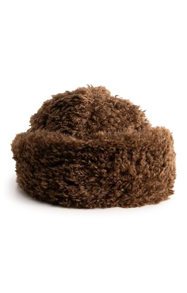 Ladies Helen Moore Faux Sheepskin Sherpa Hat