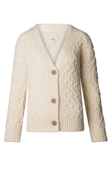 Ladies Pure New Wool Aran Cardigan