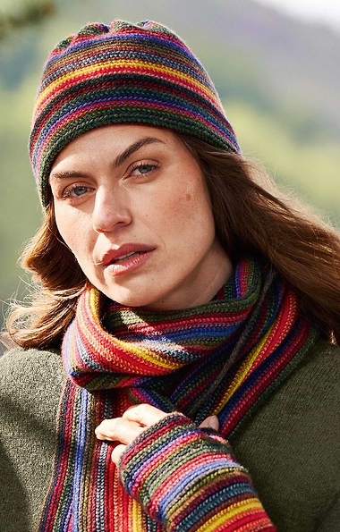 Lambswool Striped Beanie