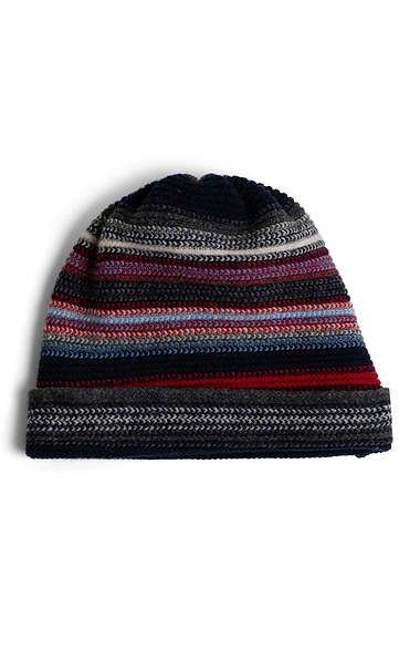Lambswool Striped Beanie