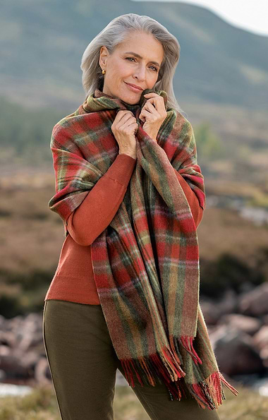 Ladies Country Check Lambswool Stole