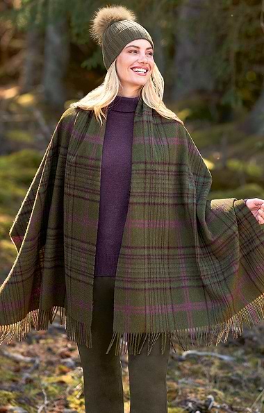 Ladies Country Check Lambswool Stole
